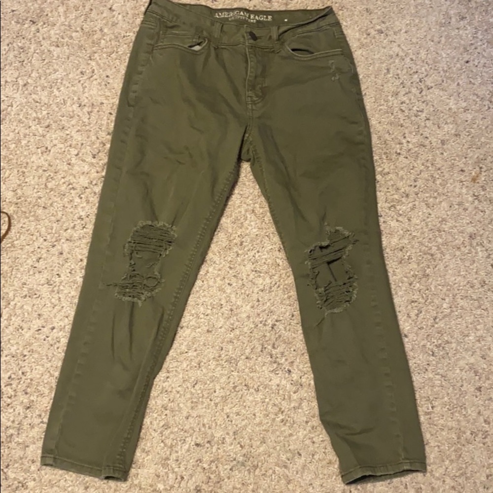 Olive green jeans